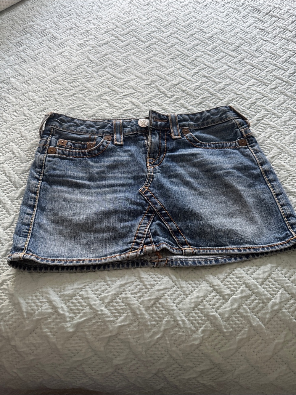 True Religion Denim Mini Skirt - Blue